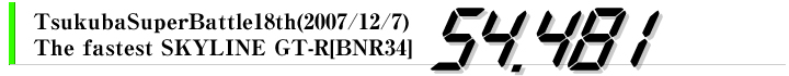 The fastest Skyline GT-R at Tsukuba Super Battle 2007. LapTime 54sec481