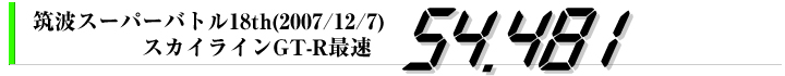 2007年筑波スーパーバトルGTR最速。54秒481